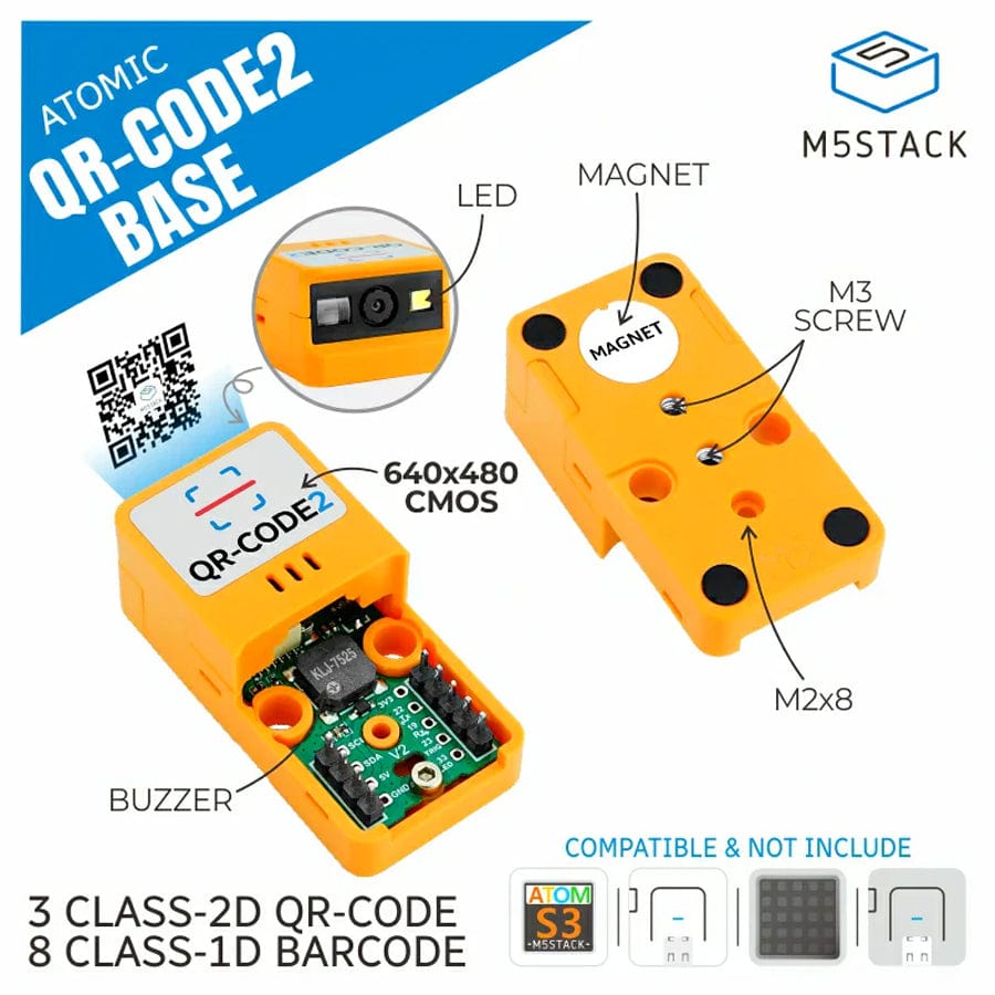 ATOMIC Barcode/QR-Code Scanner 2 Base - The Pi Hut