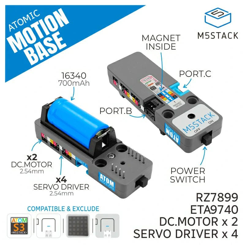 ATOMIC Motion Base (STM32F030) by M5Stack - The Pi Hut
