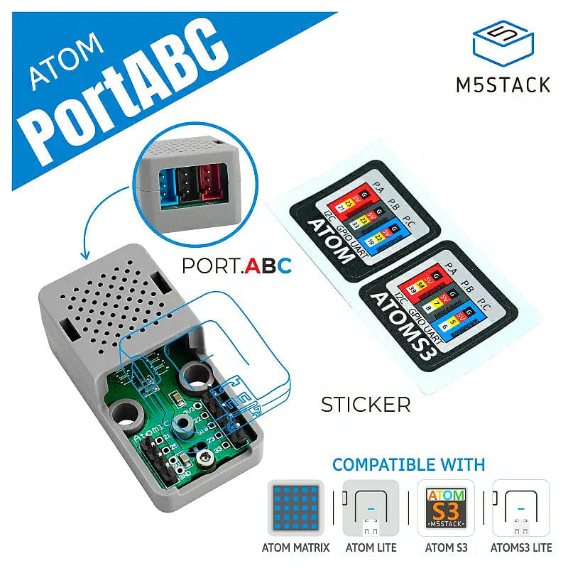 ATOMIC PortABC Extension Base by M5Stack - The Pi Hut