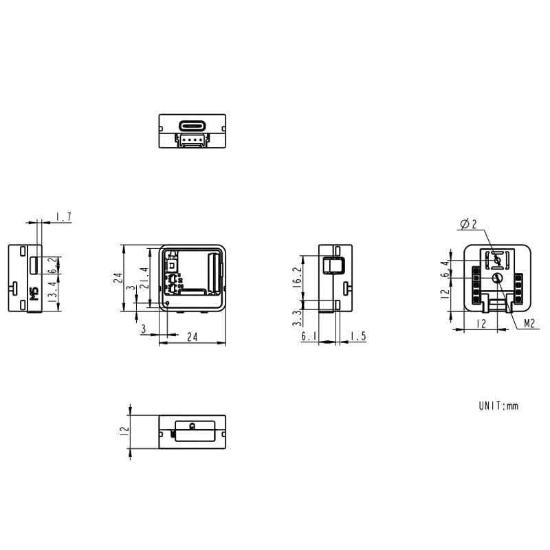 ATOMS3R Proto Kit without Screen (8MB PSRAM) by M5Stack - The Pi Hut