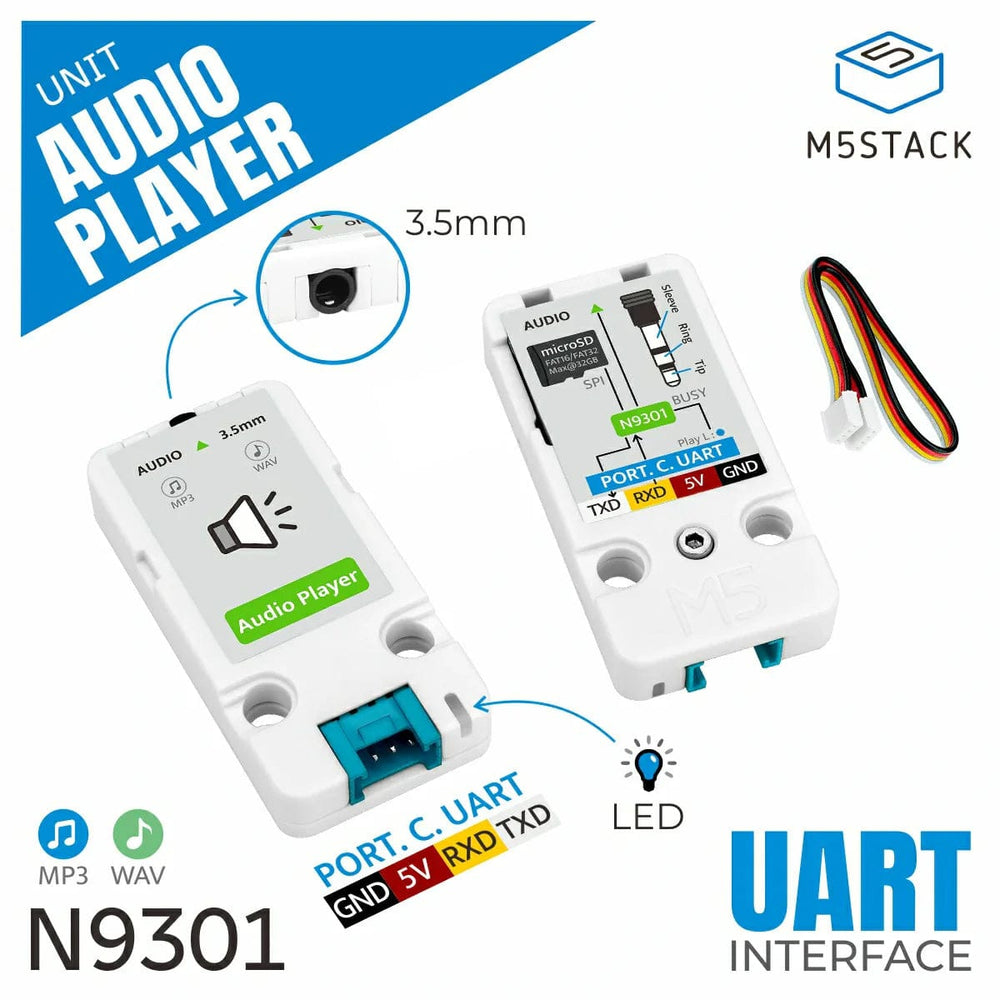 Audio Player Unit (N9301) by M5Stack - The Pi Hut
