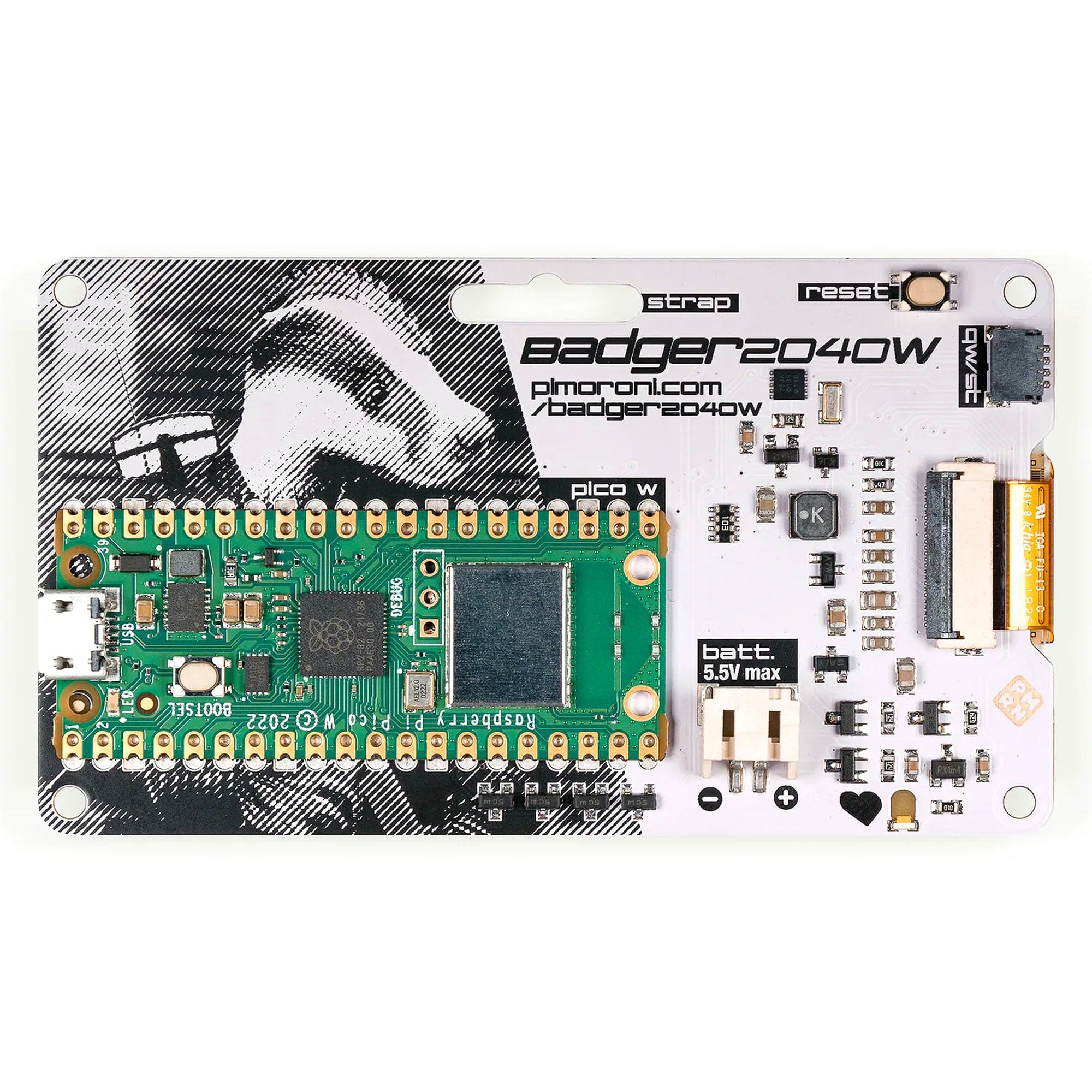 Badger 2040 W (Pico W Aboard) by Pimoroni - The Pi Hut