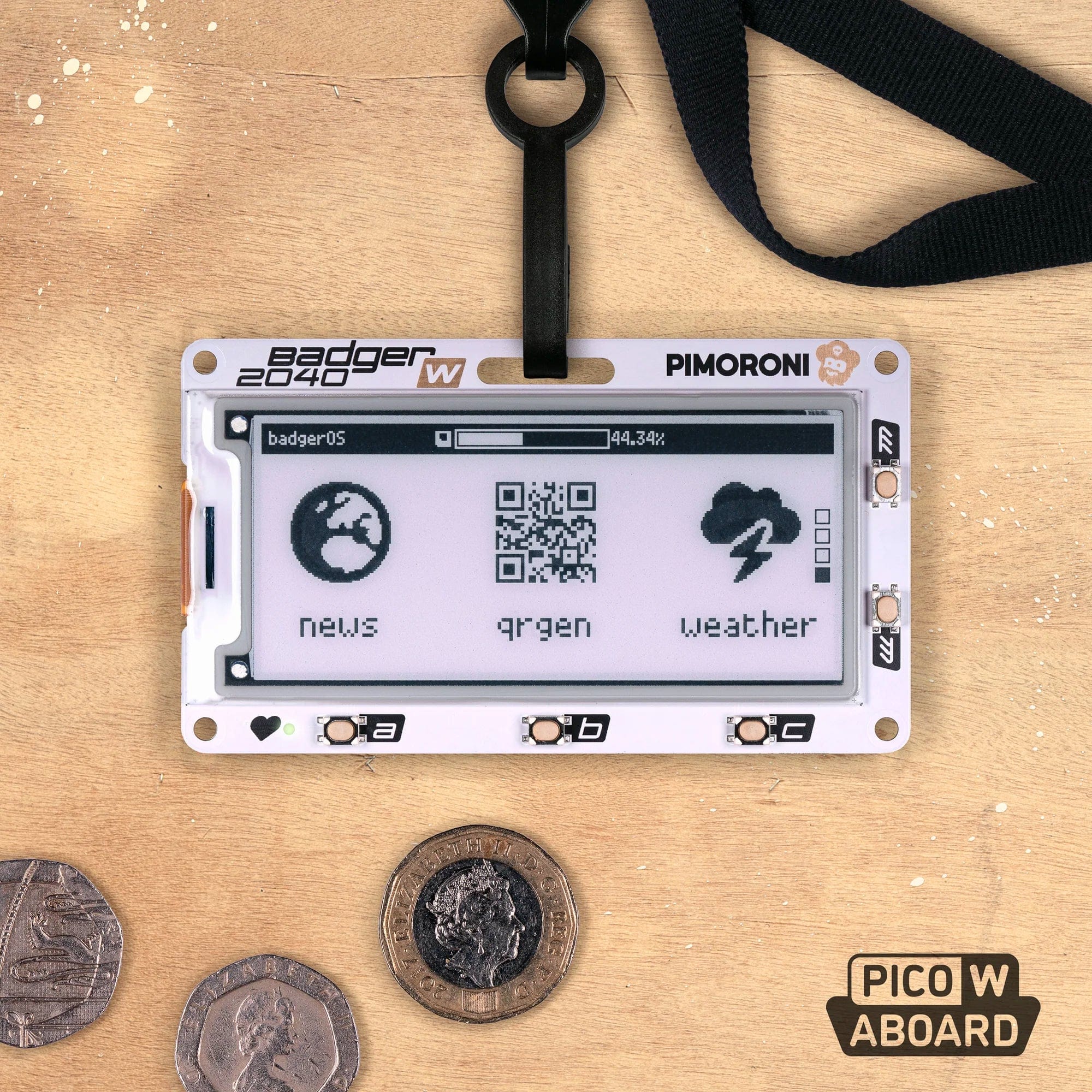 Badger 2040 W (Pico W Aboard) by Pimoroni - The Pi Hut