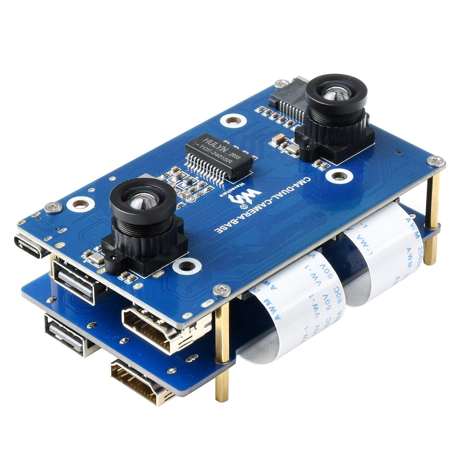 Binocular Camera Base Board for CM4 with Interface Expander by Waveshare - The Pi Hut