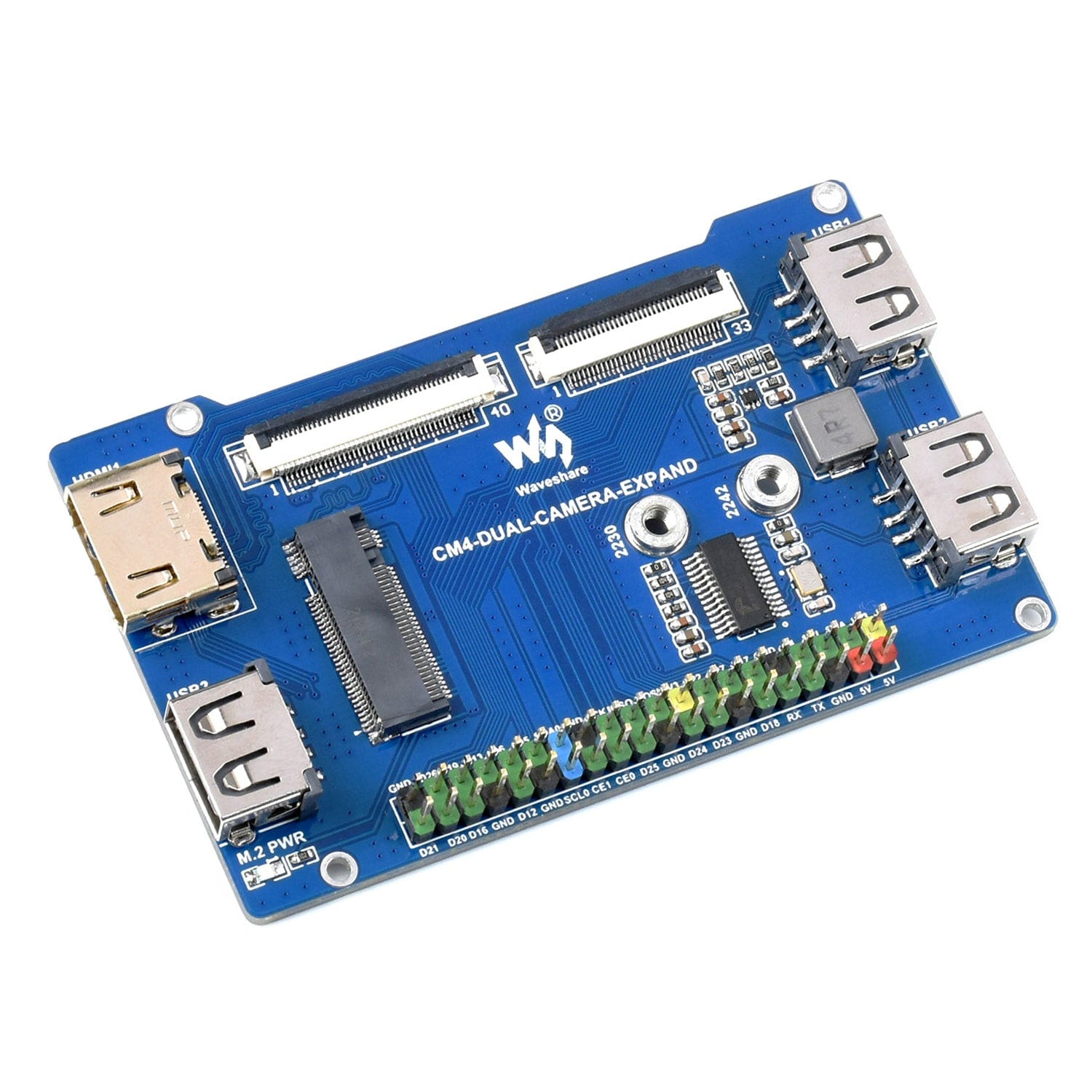 Binocular Camera Base Board for CM4 with Interface Expander by Waveshare - The Pi Hut