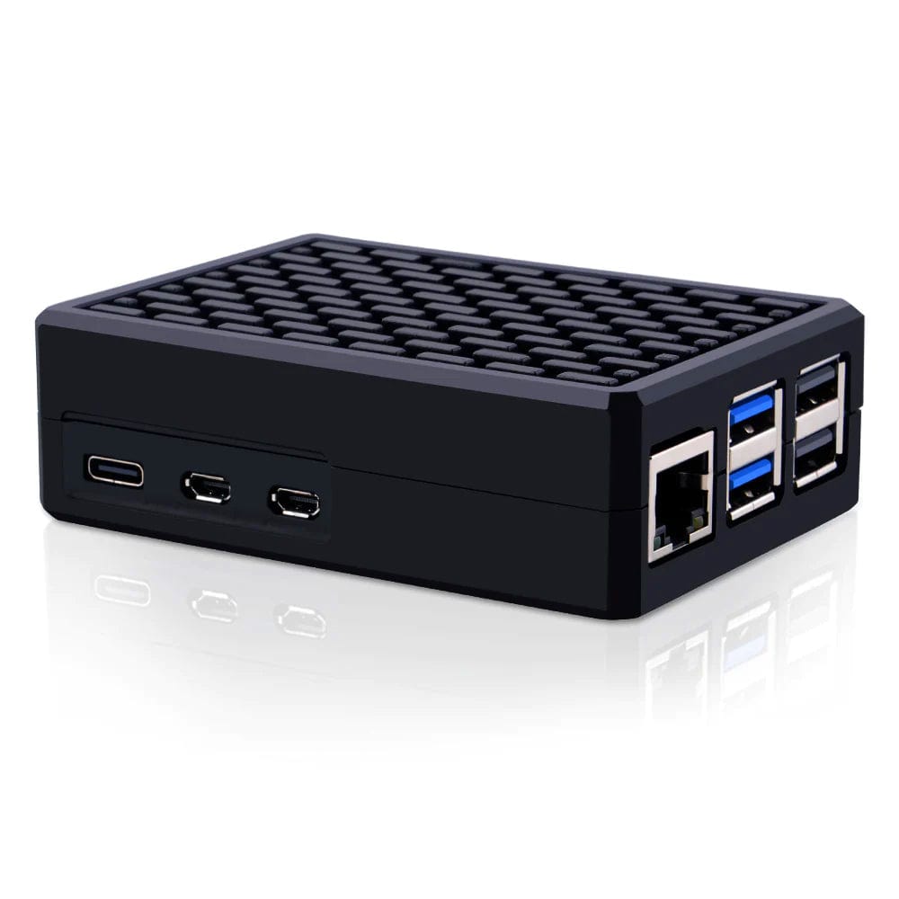Black Aluminium Alloy Passive Cooling Case for Raspberry Pi 5 by 52Pi - The Pi Hut
