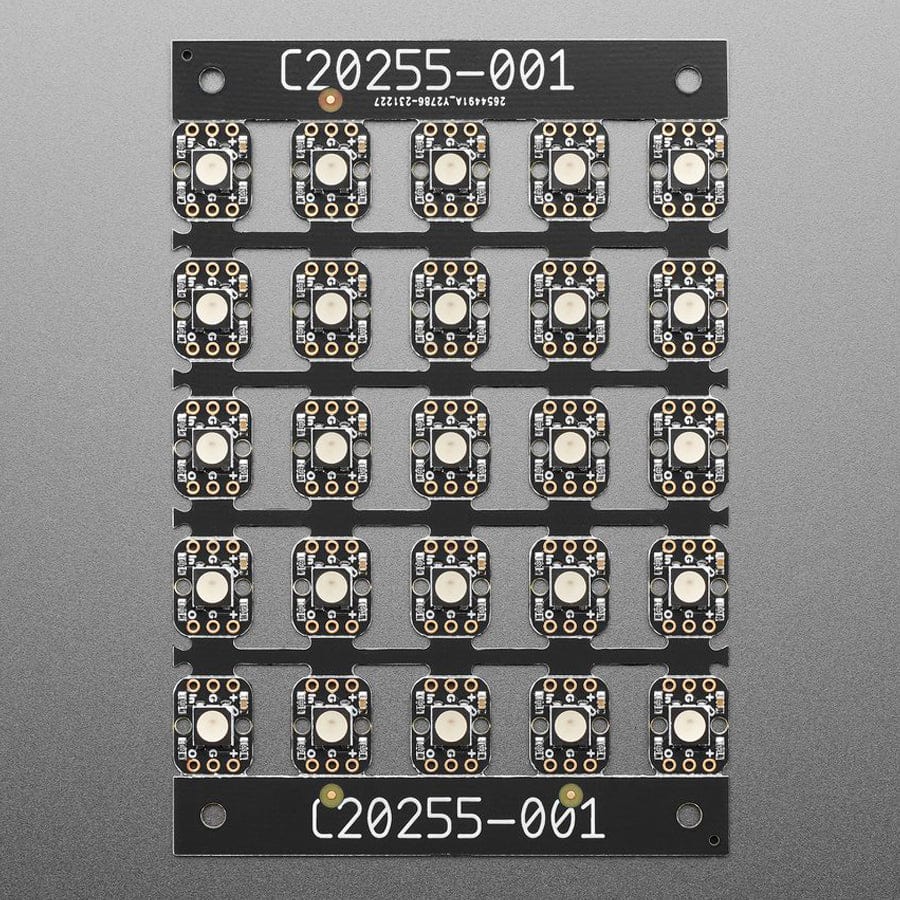 Breadboard-friendly RGB Smart NeoPixel - Sheet of 25 by Adafruit - The Pi Hut