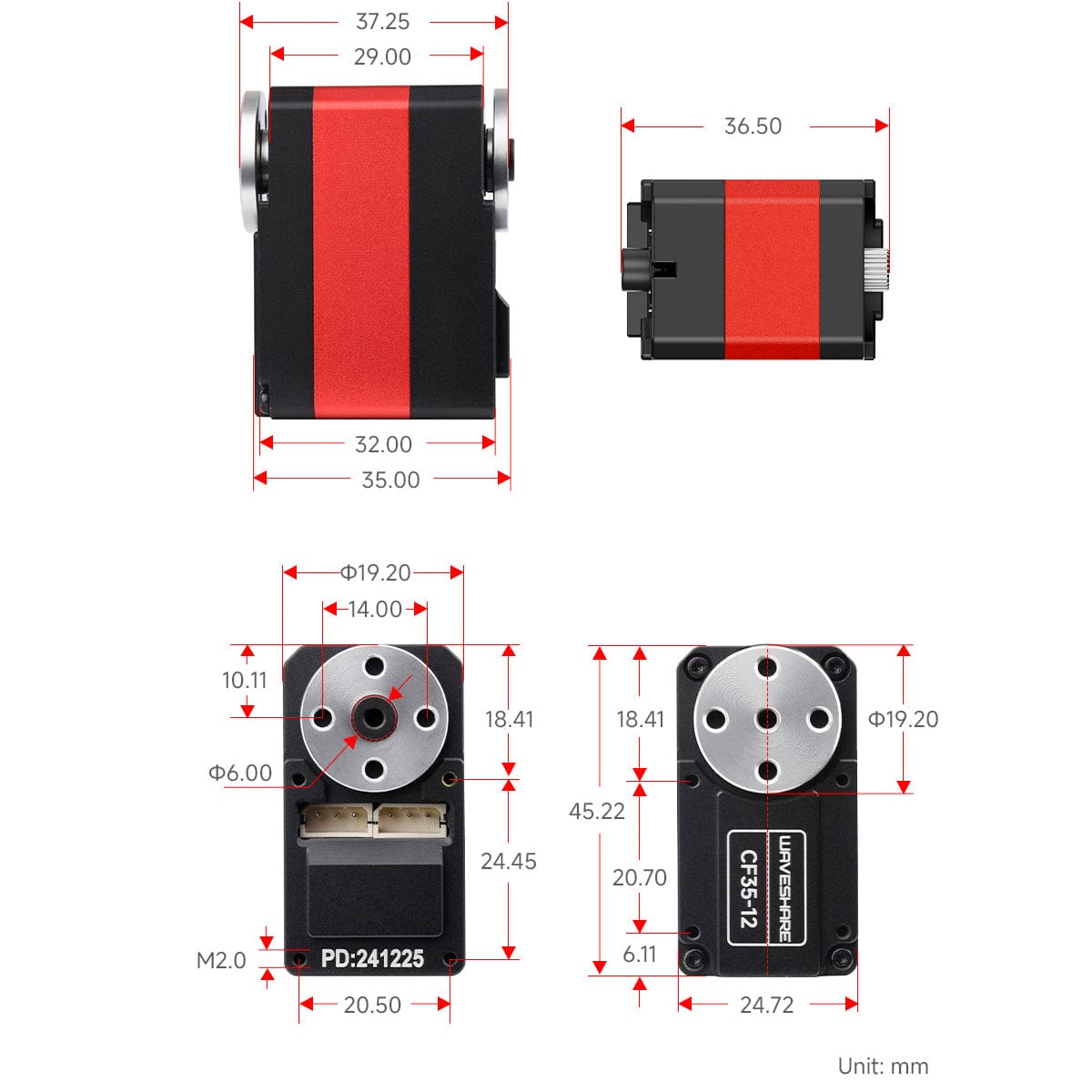 CF35-12 Bus Servo (35kg) - The Pi Hut