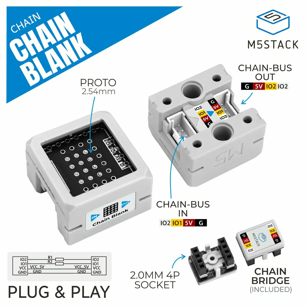 Chain Blank Proto with Chain Bridge by M5Stack - The Pi Hut