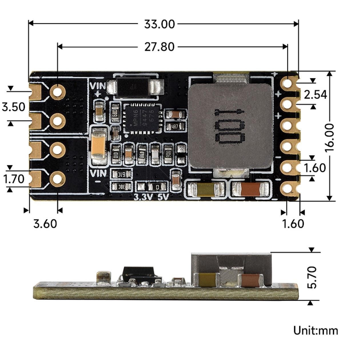 DC-DC Buck Mini Module 6-36V to 5V 4A by Waveshare - The Pi Hut