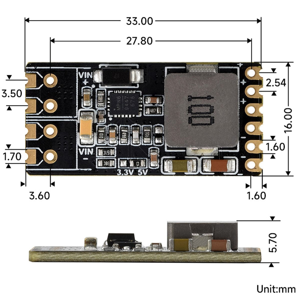 DC-DC Buck Mini Module 6-36V to 5V 4A by Waveshare - The Pi Hut