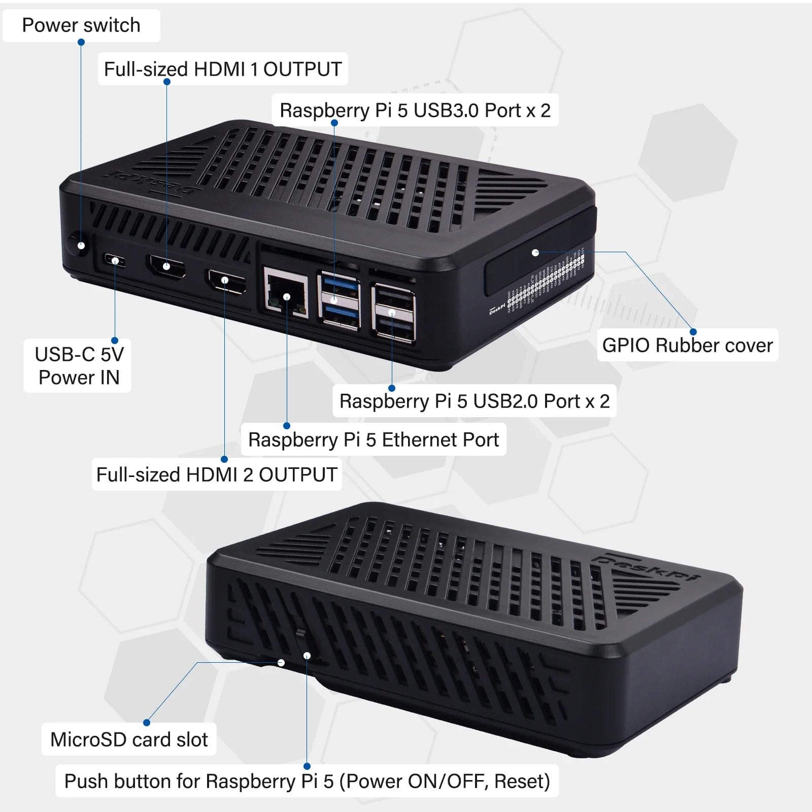DeskPi Lite for Raspberry Pi 5 by DeskPi - The Pi Hut