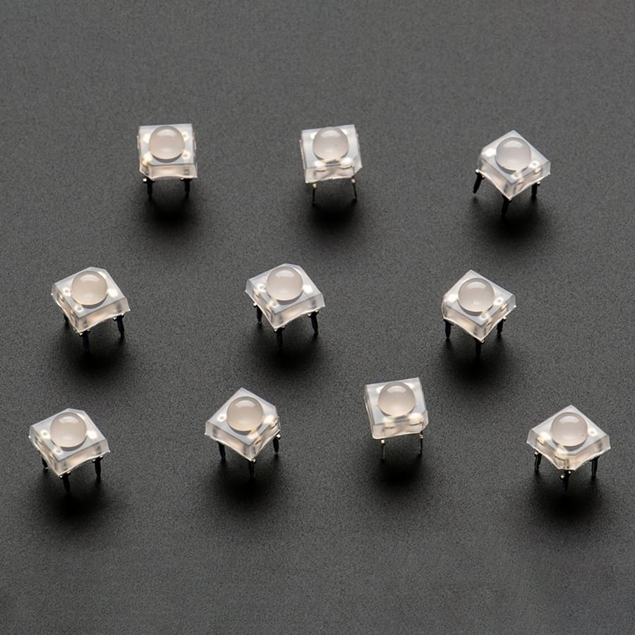 Diffused 'Piranha' Super-flux RGB (tri-colour) LED (10 pack) by Adafruit - The Pi Hut