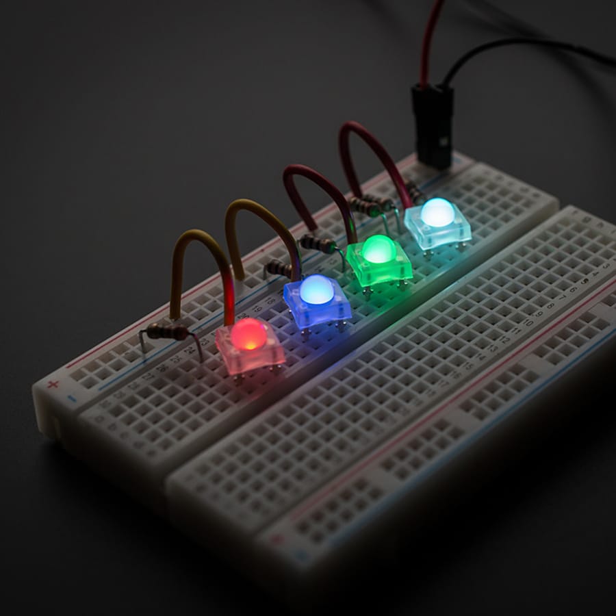 Diffused 'Piranha' Super-flux RGB (tri-colour) LED (10 pack) by Adafruit - The Pi Hut