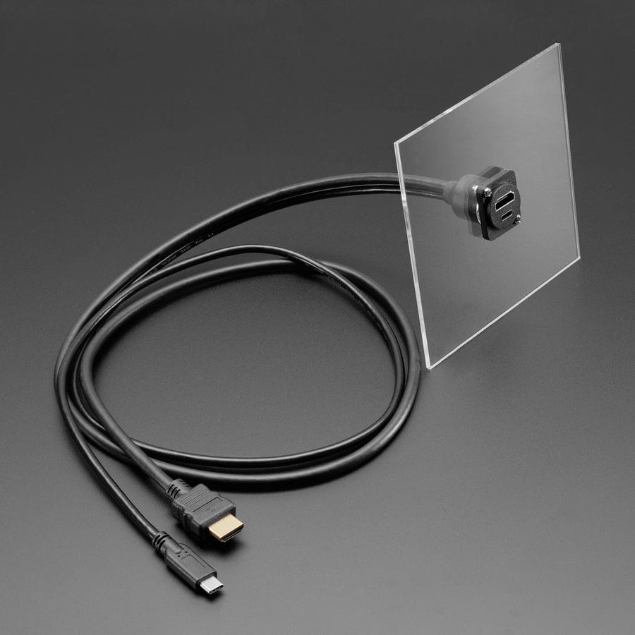 Dual Panel Mount Extension Cable with HDMI / DVI and USB Type-C - 1 meter long by Adafruit - The Pi Hut