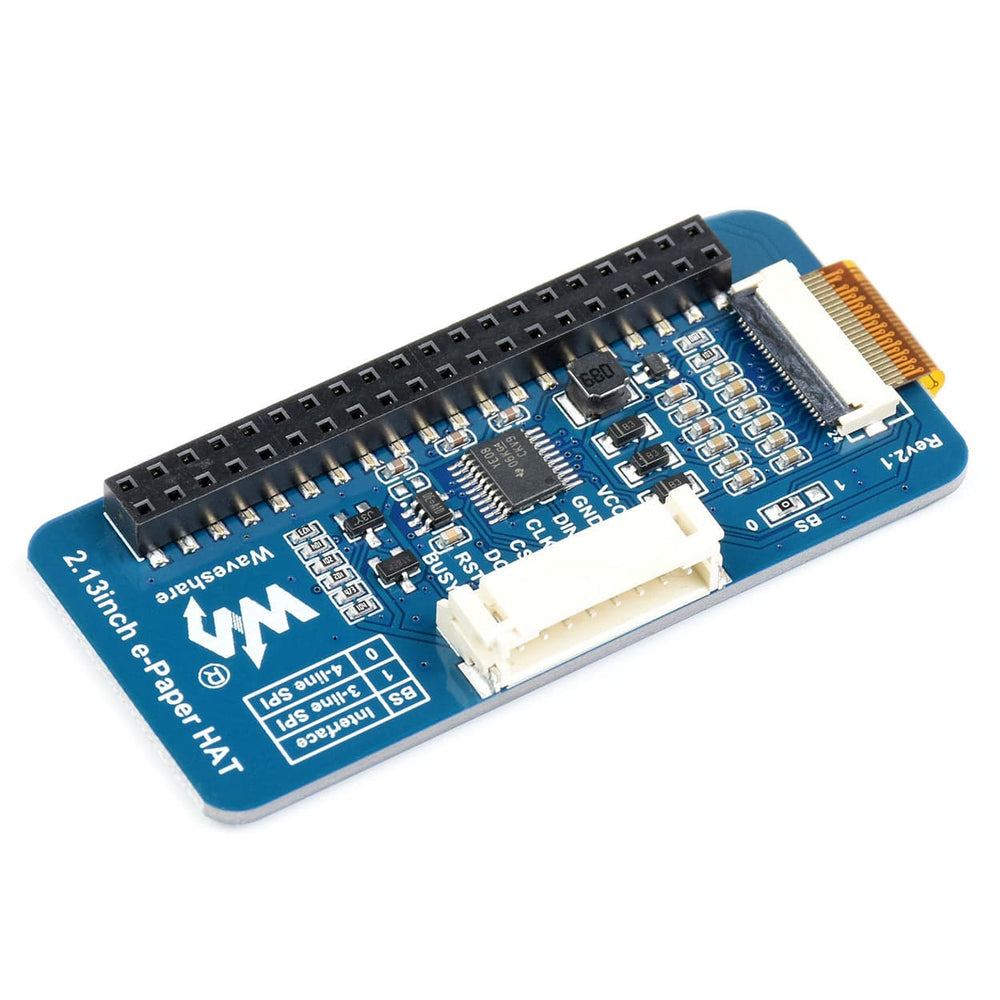 E-Ink Display pHAT - 2.13" (250x122) by Waveshare - The Pi Hut