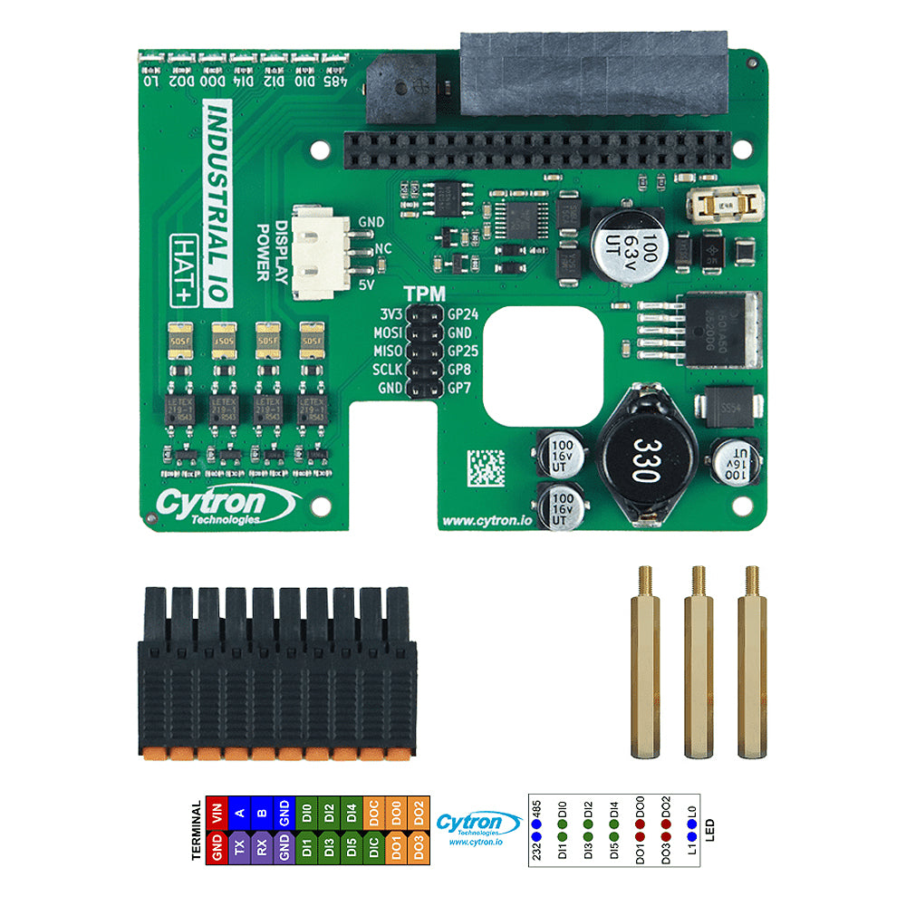 Industrial IO HAT+ for Pi 5 and Argon Industria Cases