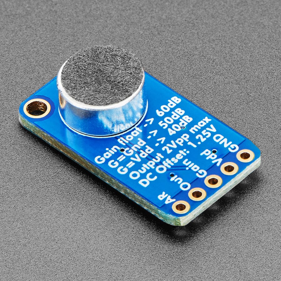 Electret Microphone Amplifier - MAX9814 with Auto Gain Control by Adafruit - The Pi Hut
