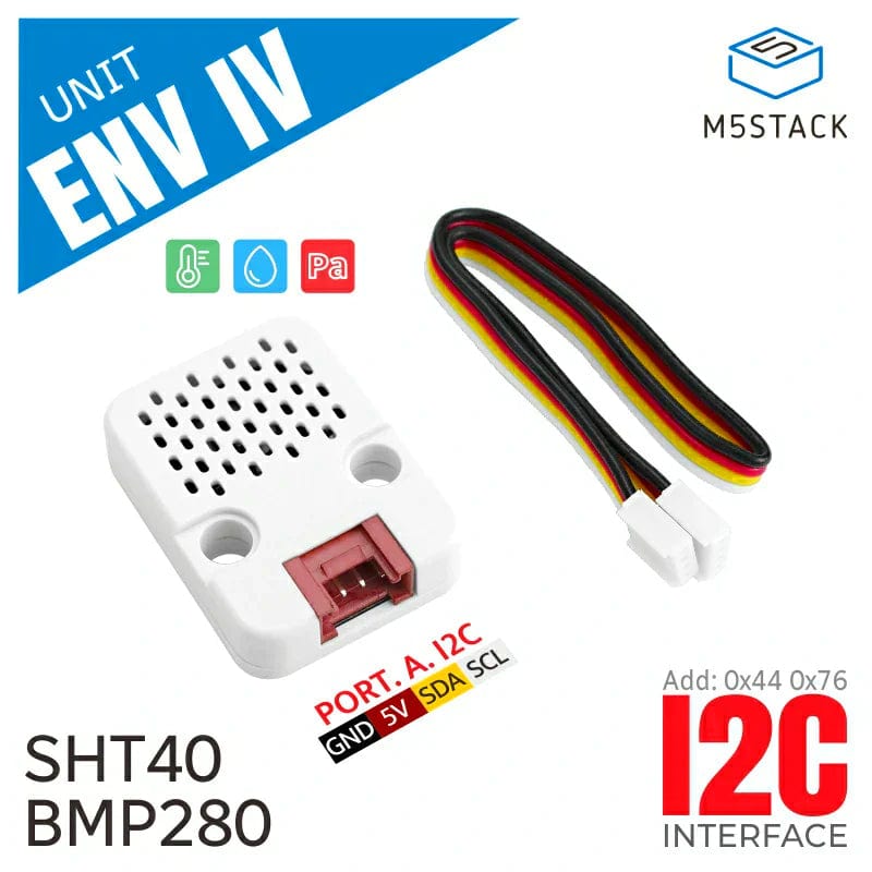 ENV IV Unit with Temperature Humidity Air Pressure Sensor (SHT40+BMP280) by M5Stack - The Pi Hut