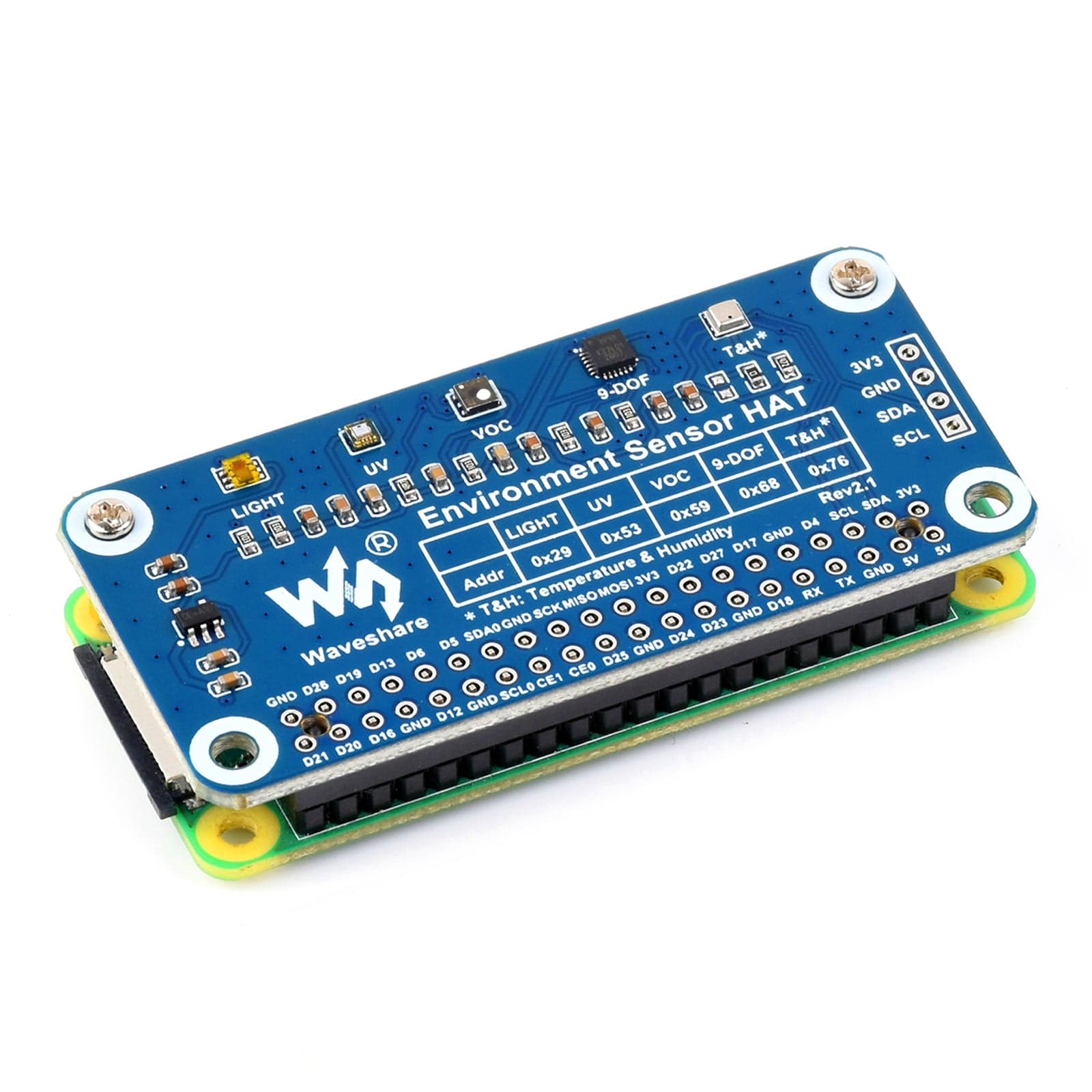 Environment Sensor HAT for Raspberry Pi by Waveshare - The Pi Hut