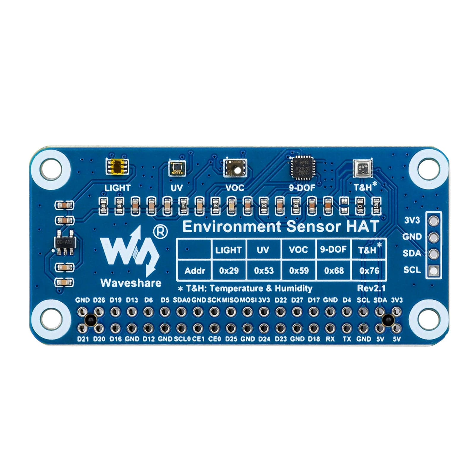 Environment Sensor HAT for Raspberry Pi by Waveshare - The Pi Hut