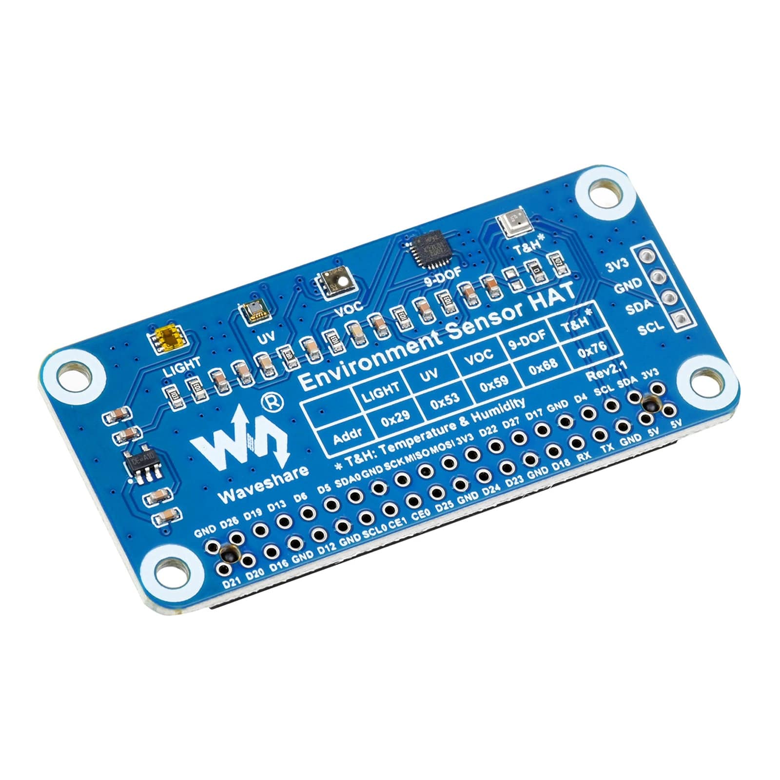 Environment Sensor HAT for Raspberry Pi by Waveshare - The Pi Hut