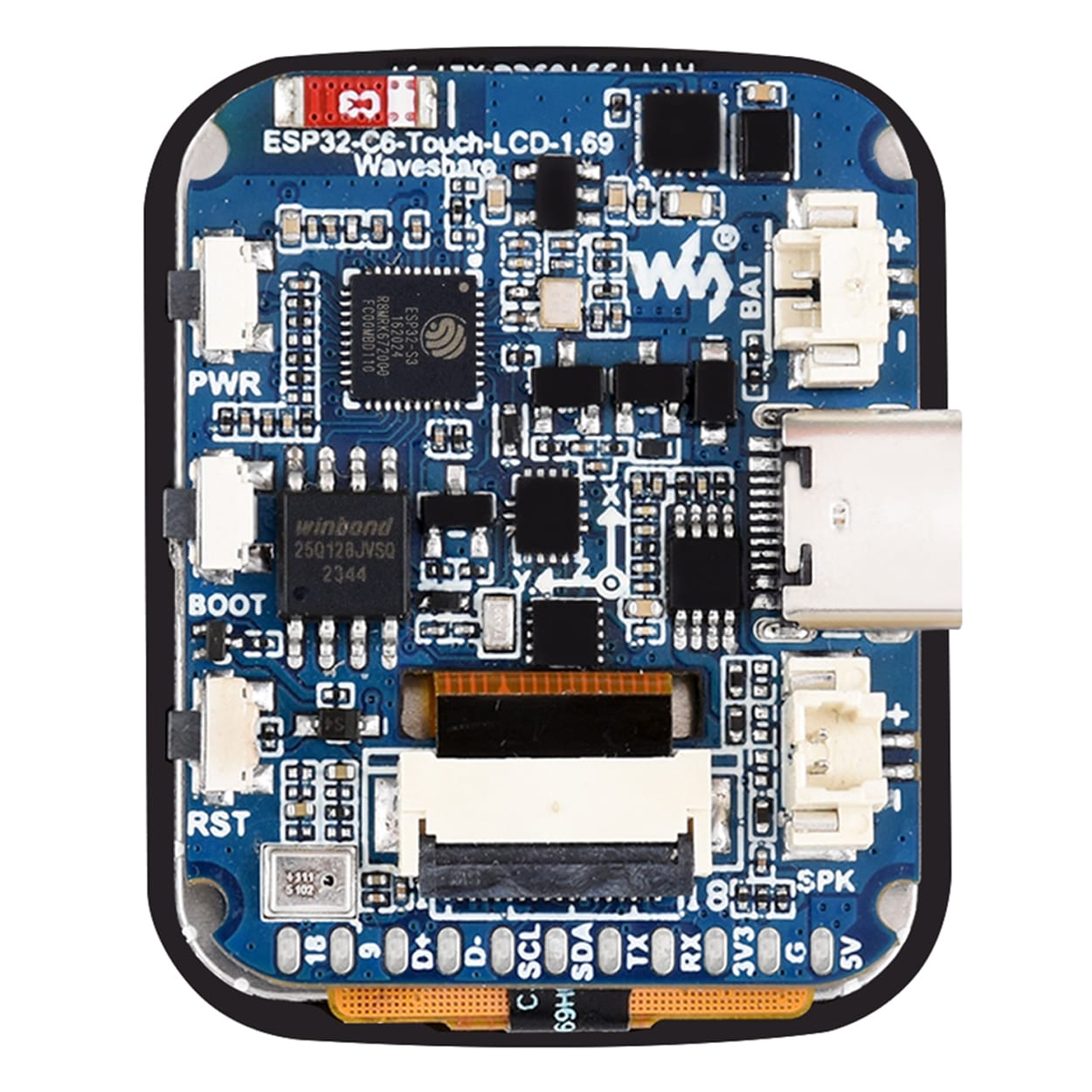 ESP32-C6 1.69" Touch Display Dev Board (240×280) by Waveshare - The Pi Hut