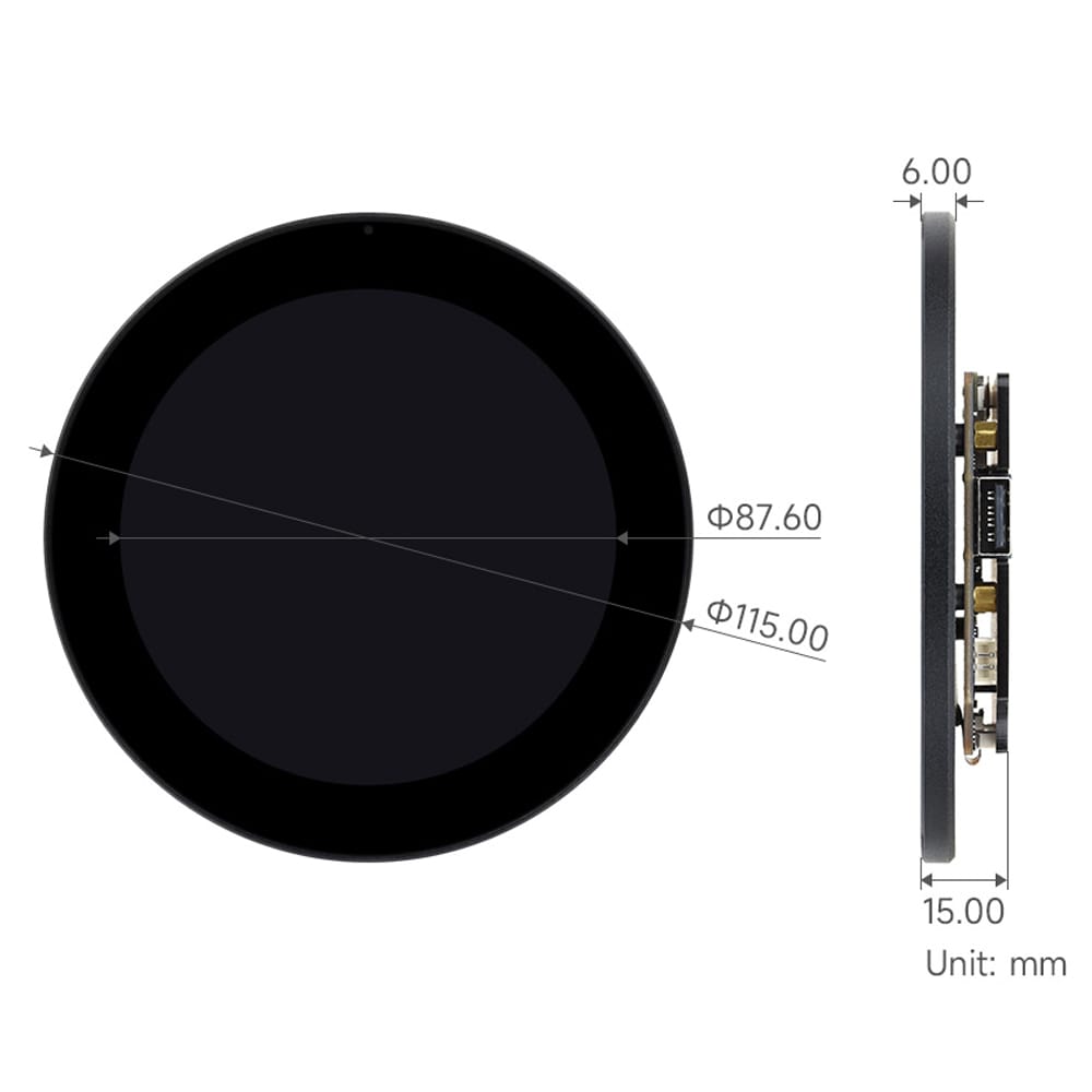ESP32-P4 3.4" Round Touch Display Dev Board (800x800) by Waveshare - The Pi Hut