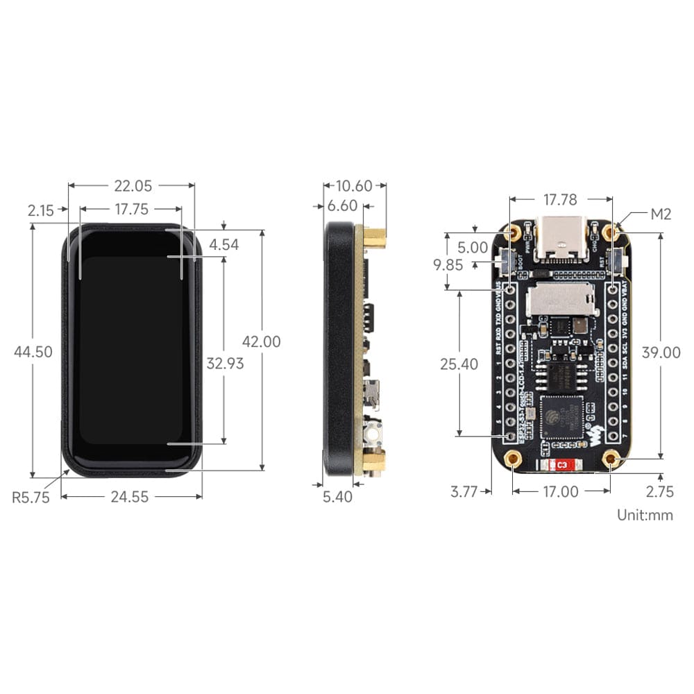 ESP32-S3 1.47" Touch Display Dev Board with SD Slot by Waveshare - The Pi Hut