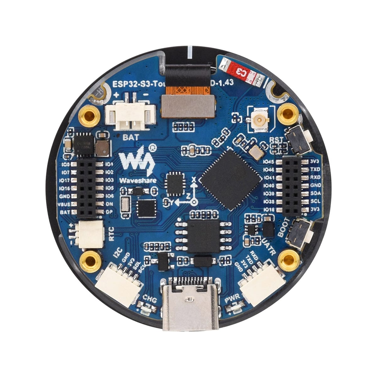ESP32-S3 Development Board 1.43" AMOLED Display (466 x 466) - The Pi Hut