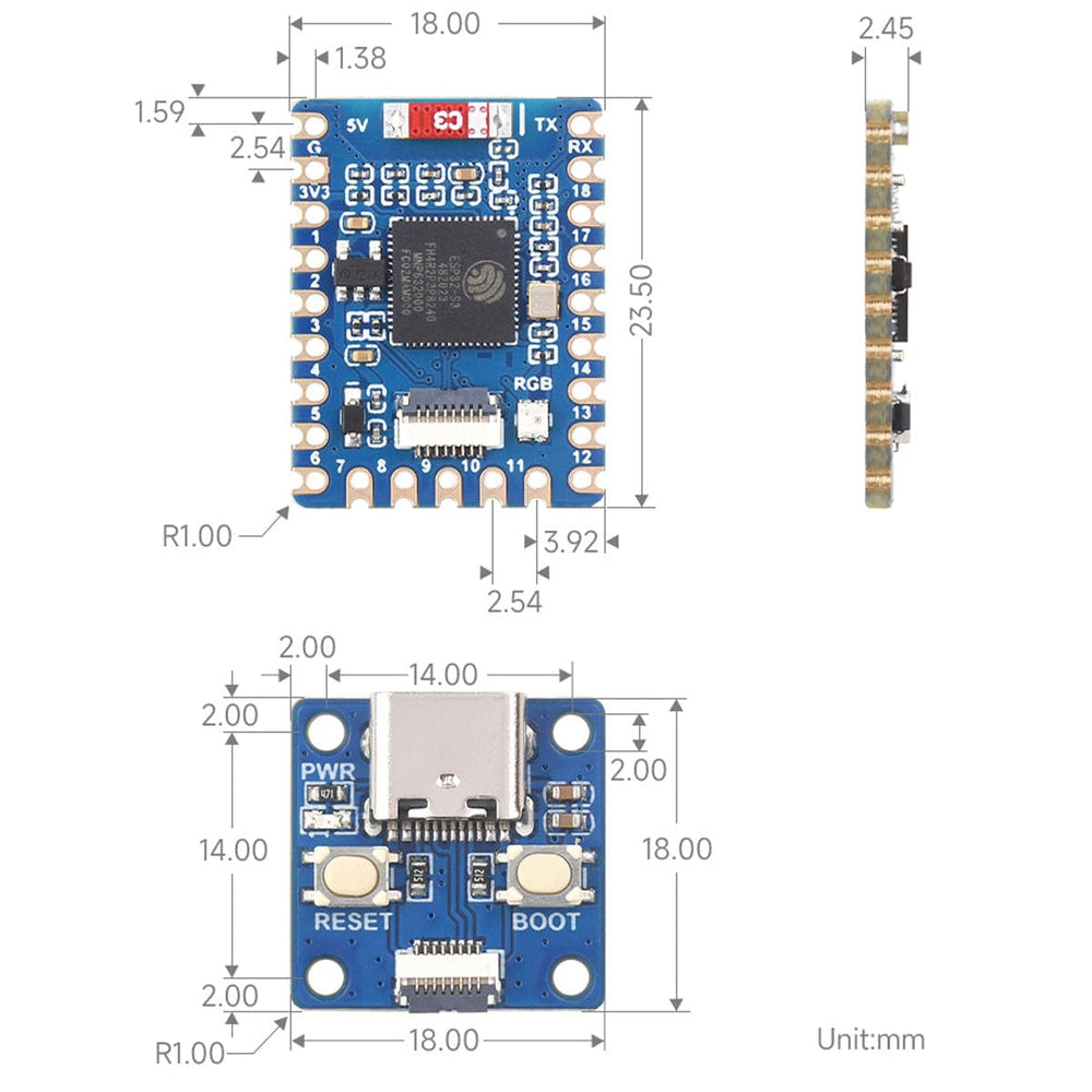 ESP32-S3 Mini Development Board with Adapter Board by Waveshare - The Pi Hut