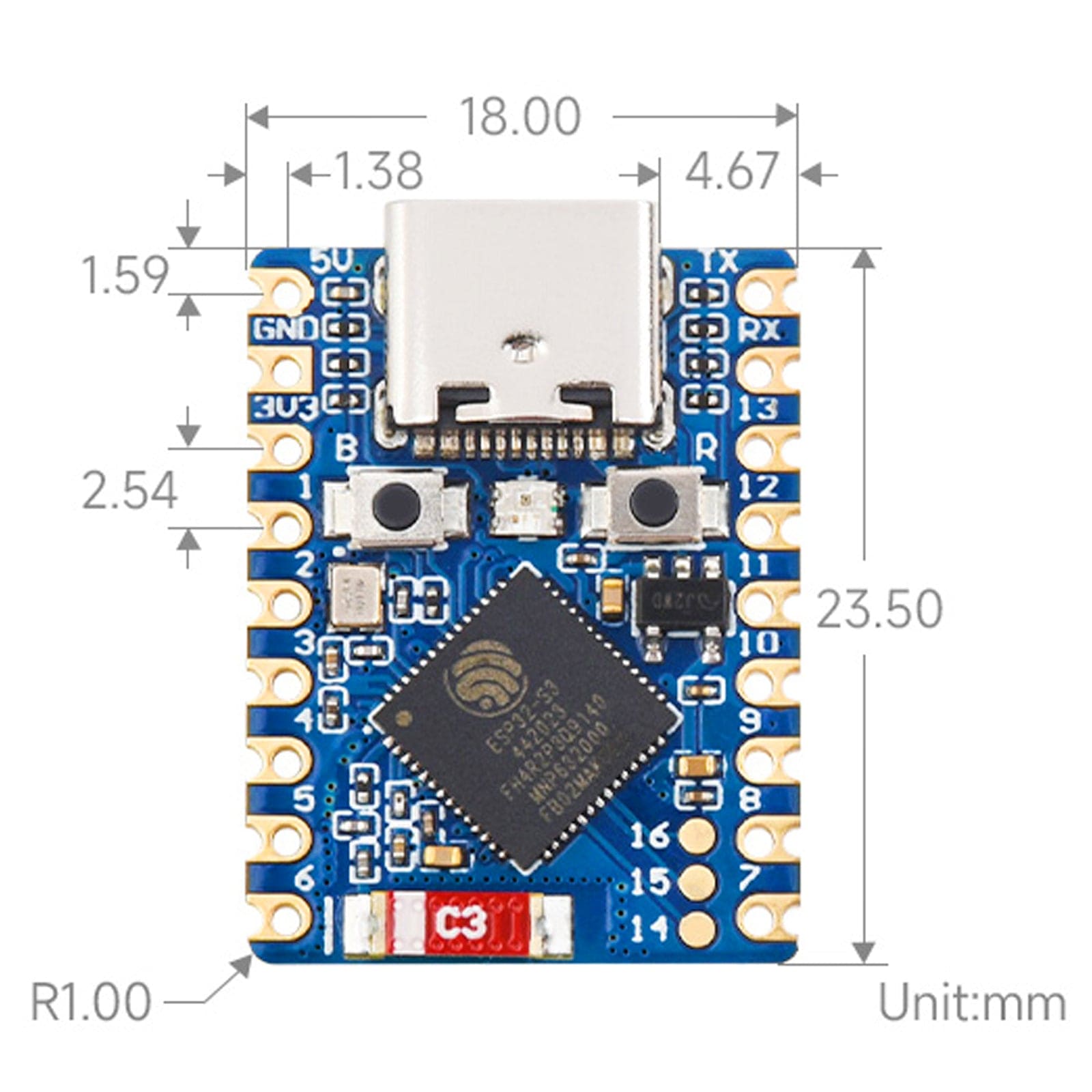 ESP32-S3 Zero Mini Development Board by Waveshare - The Pi Hut