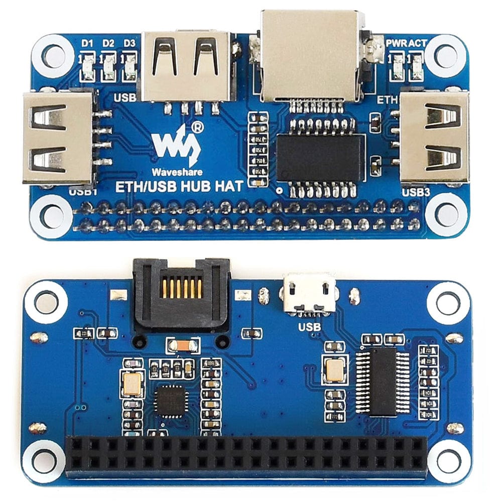 Ethernet and USB HUB HAT for Raspberry Pi by Waveshare - The Pi Hut