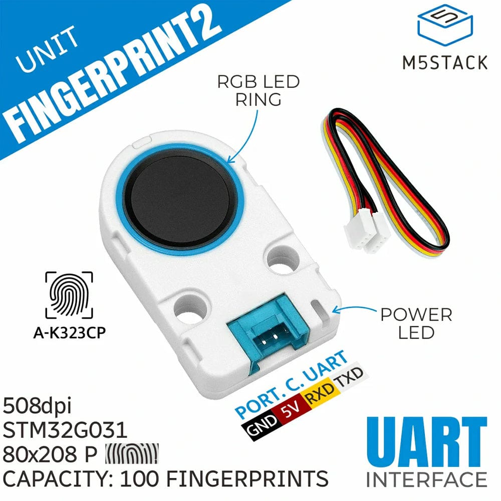 Fingerprint 2 Unit by M5Stack - The Pi Hut