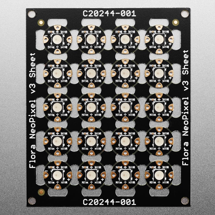 Flora RGB Smart NeoPixel version 3 - Sheet of 20 by Adafruit - The Pi Hut