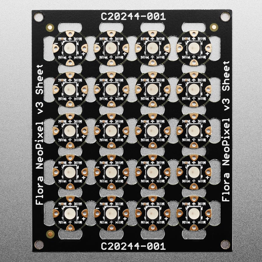 Flora RGB Smart NeoPixel version 3 - Sheet of 20 - The Pi Hut