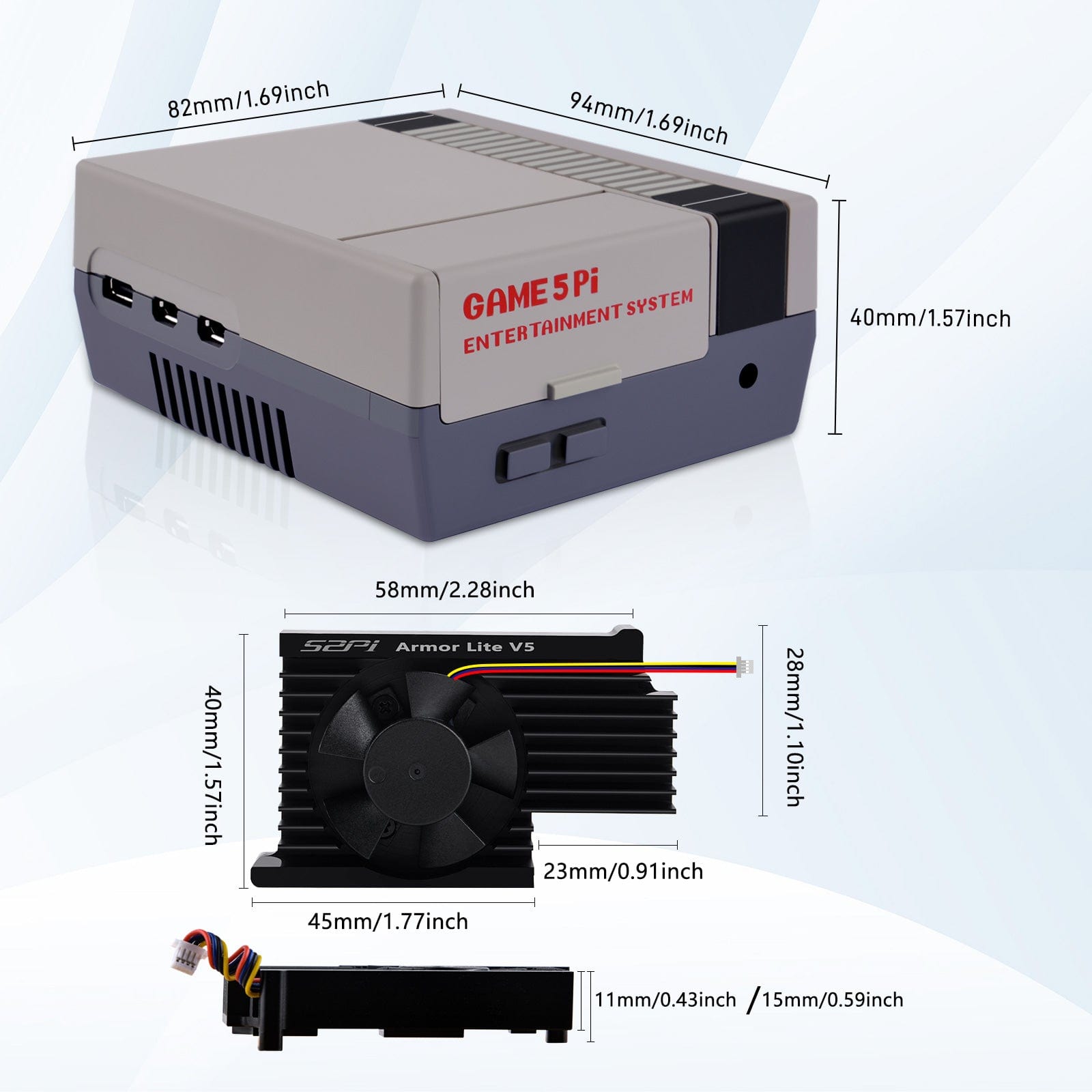 Game 5Pi Retro Gaming Case for Raspberry Pi 5 by 52Pi - The Pi Hut