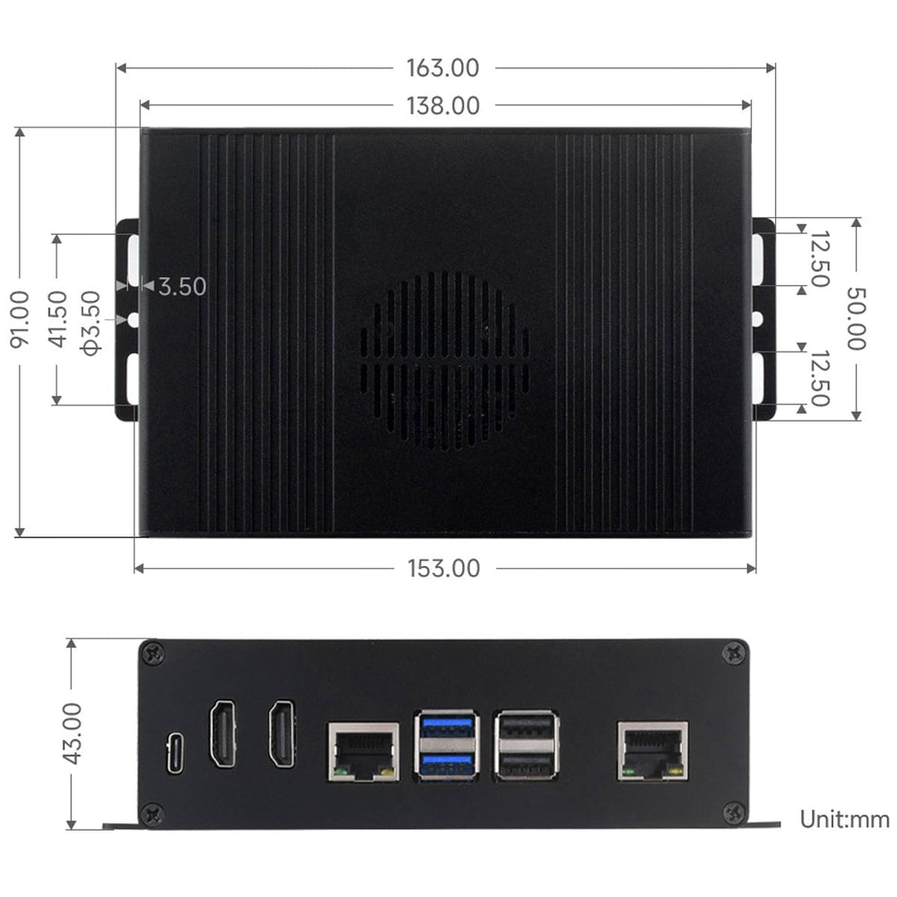 Gigabit Ethernet Module Case for Raspberry Pi 5 by Waveshare - The Pi Hut