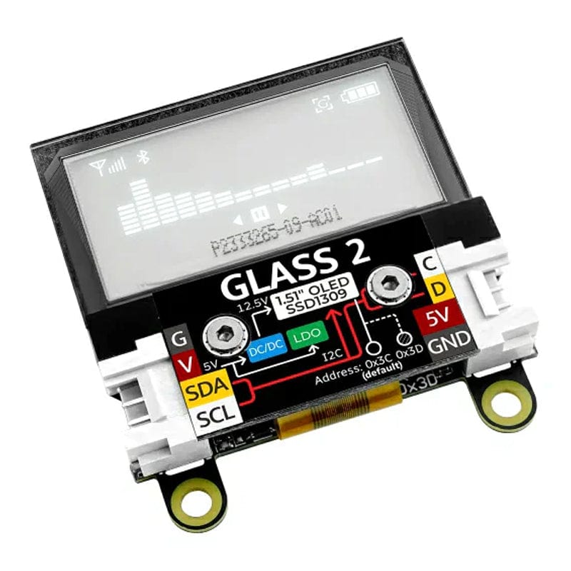 Glass 2 Unit with 1.51" Transparent OLED by M5Stack - The Pi Hut