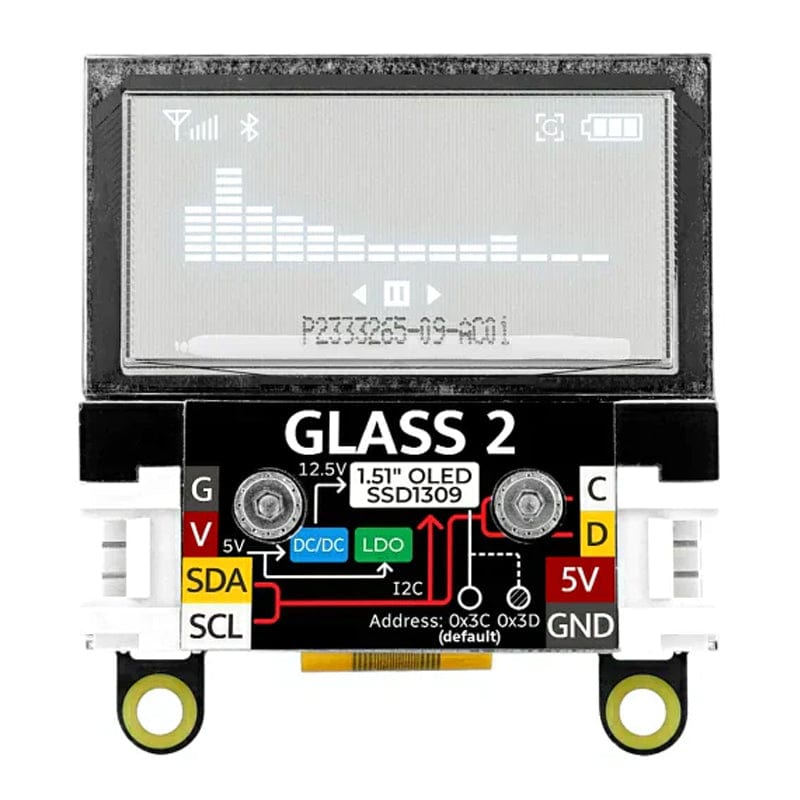 Glass 2 Unit with 1.51" Transparent OLED by M5Stack - The Pi Hut