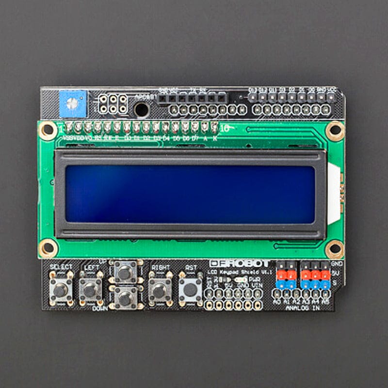 Gravity: 1602 LCD Keypad Shield For Arduino by DFRobot - The Pi Hut
