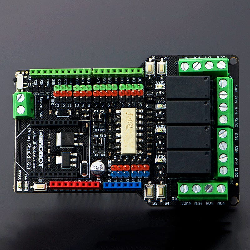 Gravity: 4 Channel Relay Shield for Arduino by DFRobot - The Pi Hut