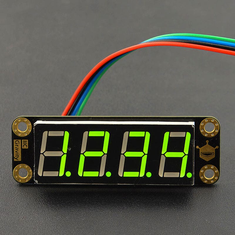 Gravity: 4-Digit Green Seven-Segment LED Display Module by DFRobot - The Pi Hut