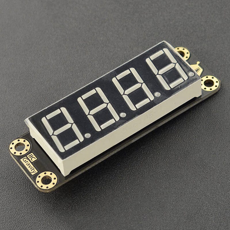 Gravity: 4-Digit Red Seven-Segment LED Display Module by DFRobot - The Pi Hut
