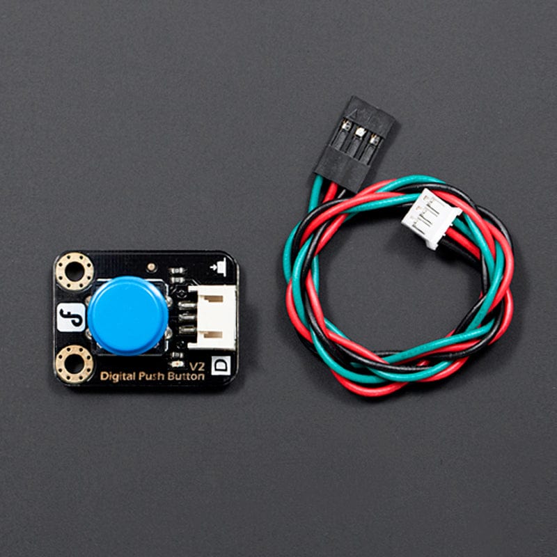Gravity: Digital Push Button (Blue) by DFRobot - The Pi Hut