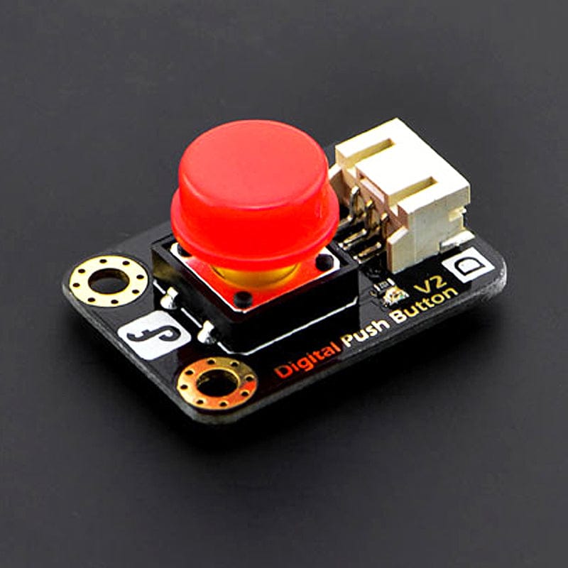 Gravity: Digital Push Button (Red) by DFRobot - The Pi Hut