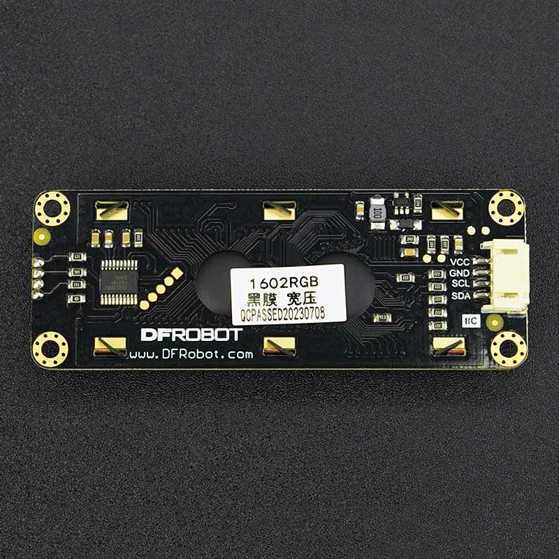 Gravity: I2C 16x2 Arduino LCD with RGB Font Display (Black) by DFRobot - The Pi Hut