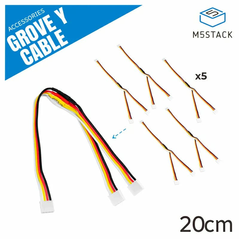 Grove Y Cable 20cm (5 Pack) by M5Stack - The Pi Hut