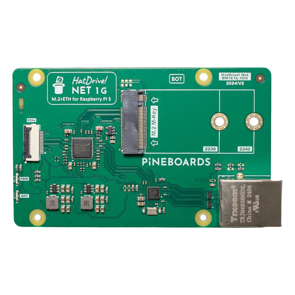 HatDrive! NET 1G for Raspberry Pi 5 by Pineboards - The Pi Hut