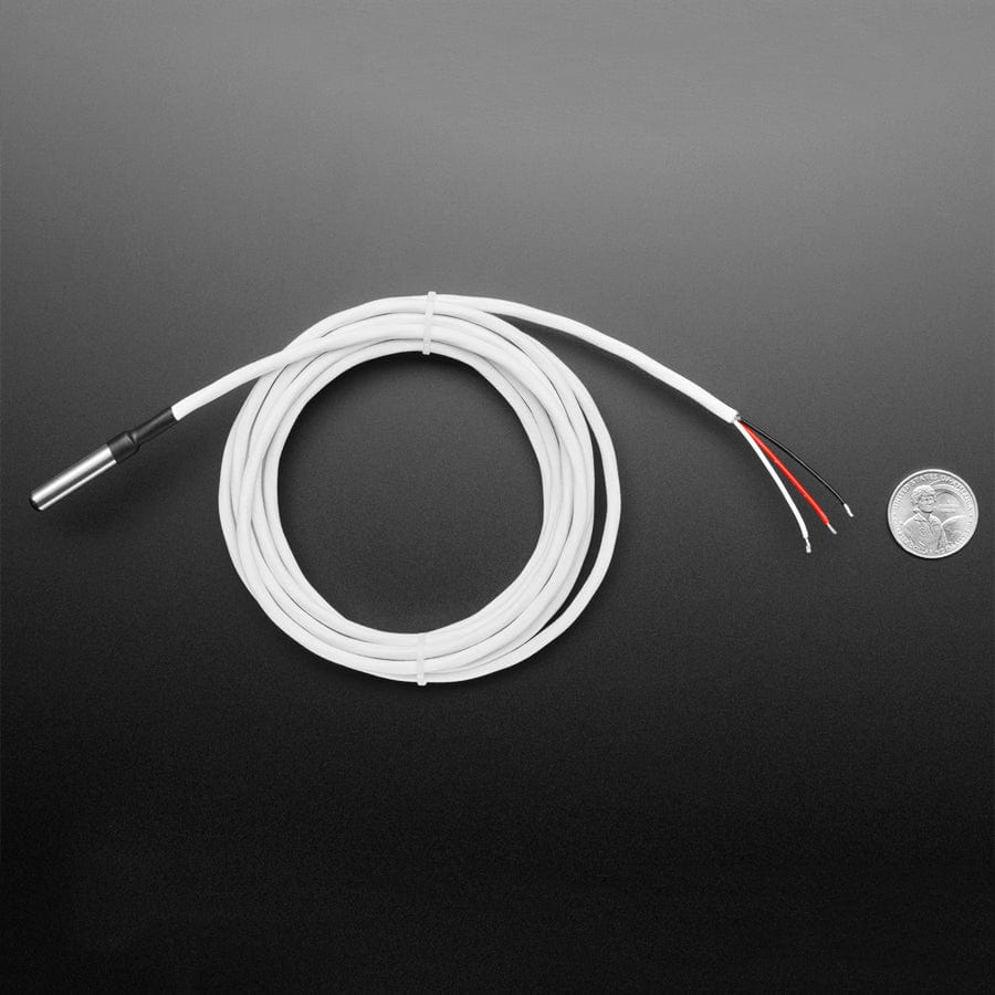 High Temp Waterproof DS18B20 Digital Temperature Sensor - 3m long by The Pi Hut - The Pi Hut